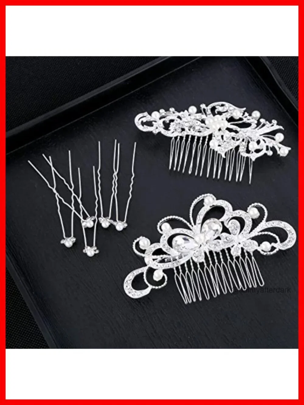 Wedding Hair Comb Rhinestone Pearl Hair Pins U Shaped Hair Accessories 24 Pack